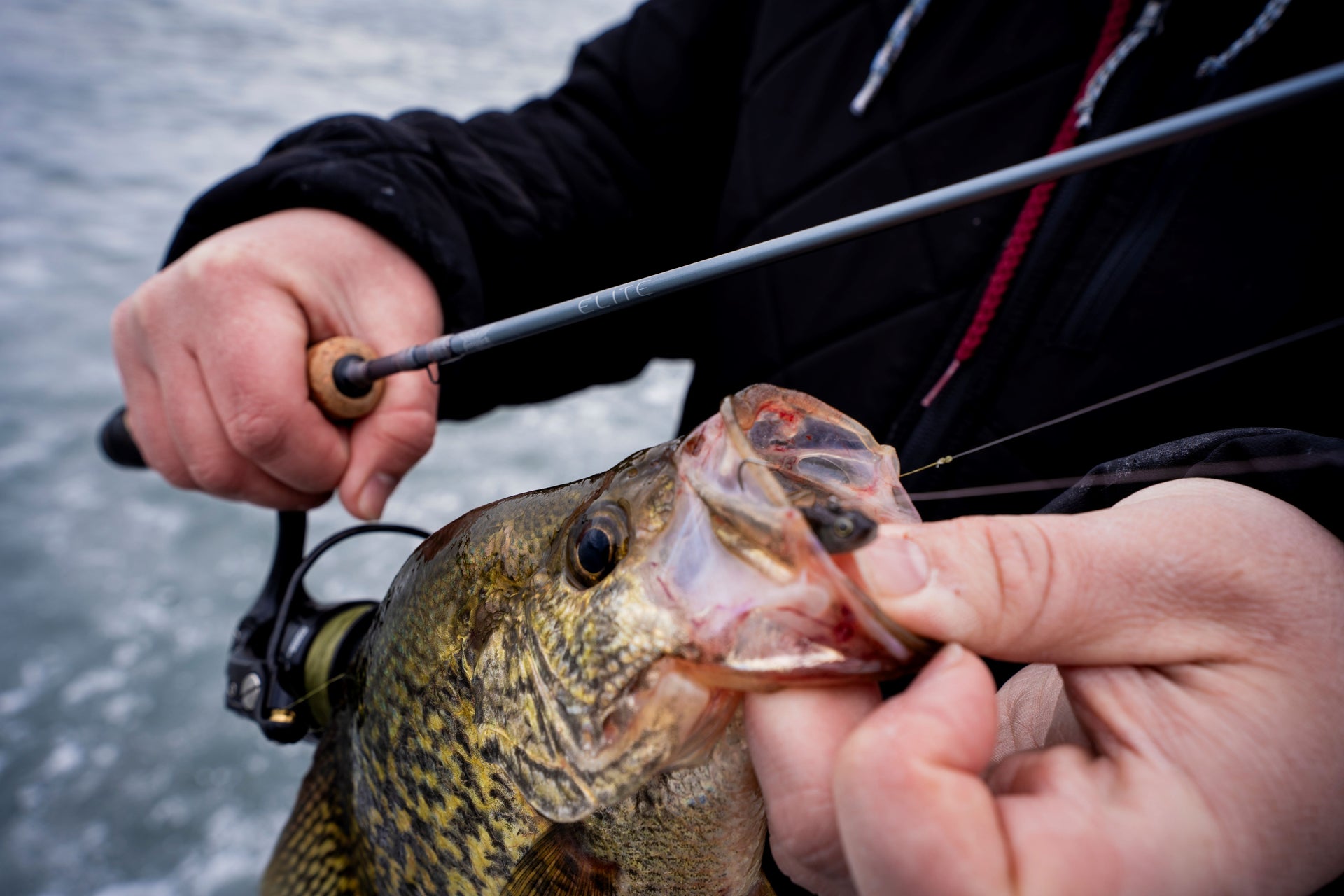 HMG Ice Rod with caught fish