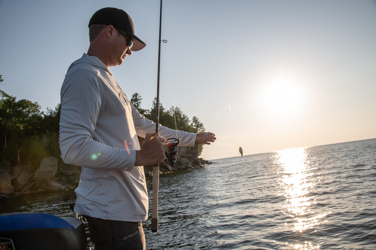 Man fishing on a lake
