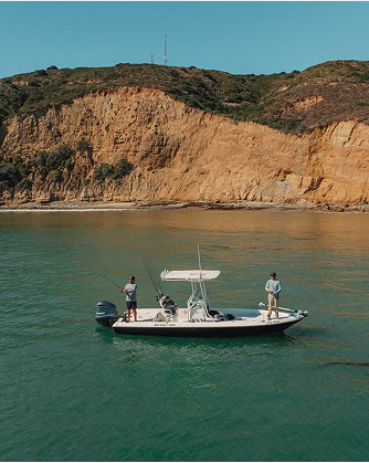 Fishing from a boat using Fenwick fishing rods